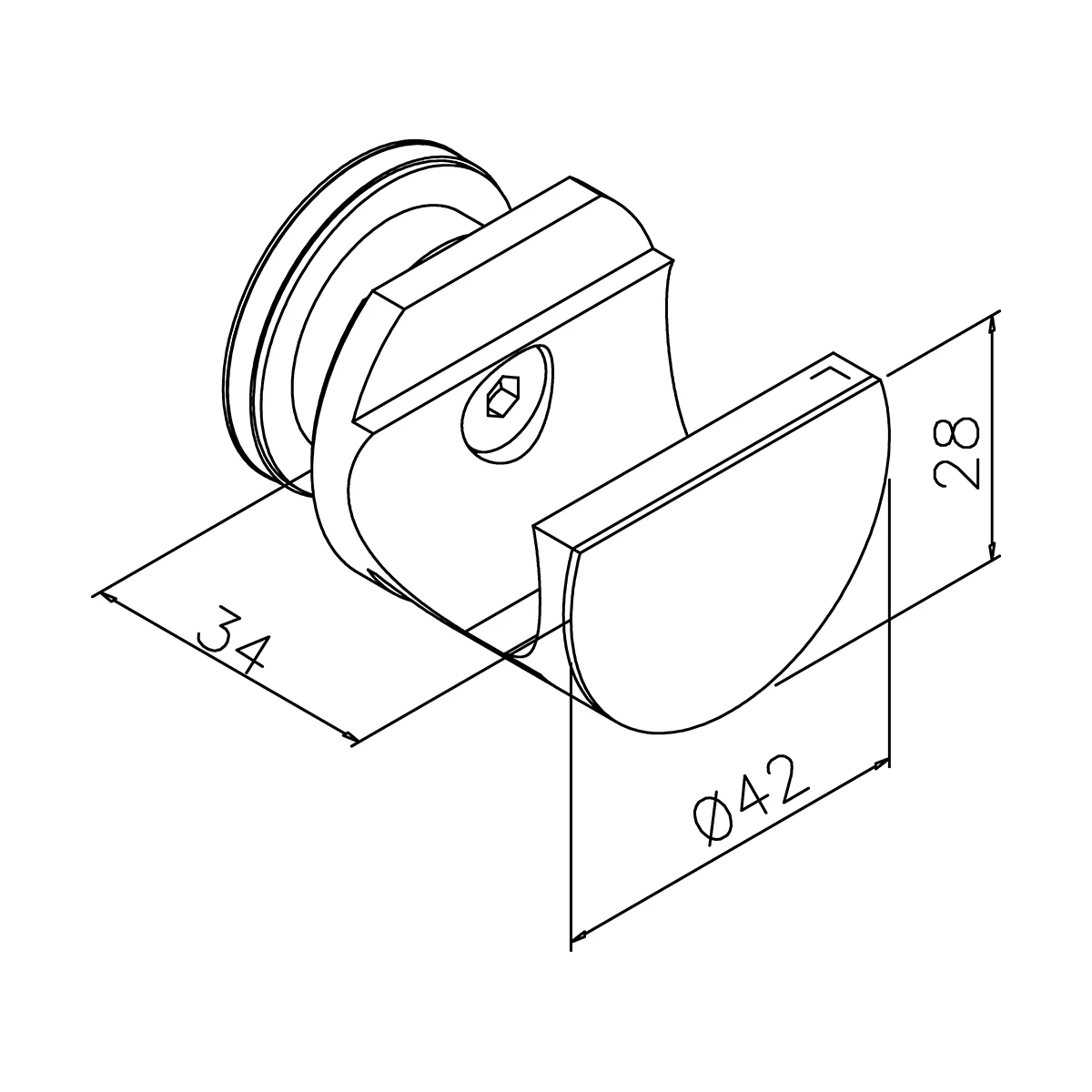 Rail-Glas-Bevestiging, 466116000xx Laufrohrhalter für Glas-Montage, 466116000xx