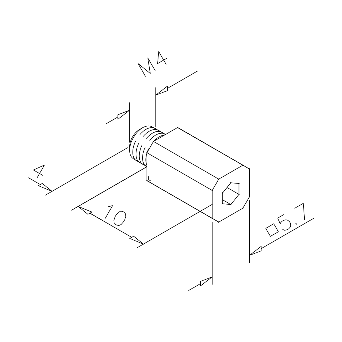 Rohradapter für Vierkantrohr, 77114724008