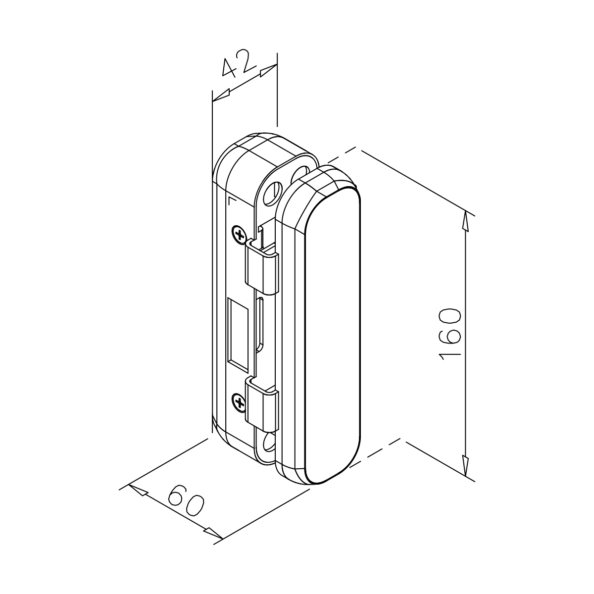 Elektronisches Türschloss für Glastüren, 7751001xxx00