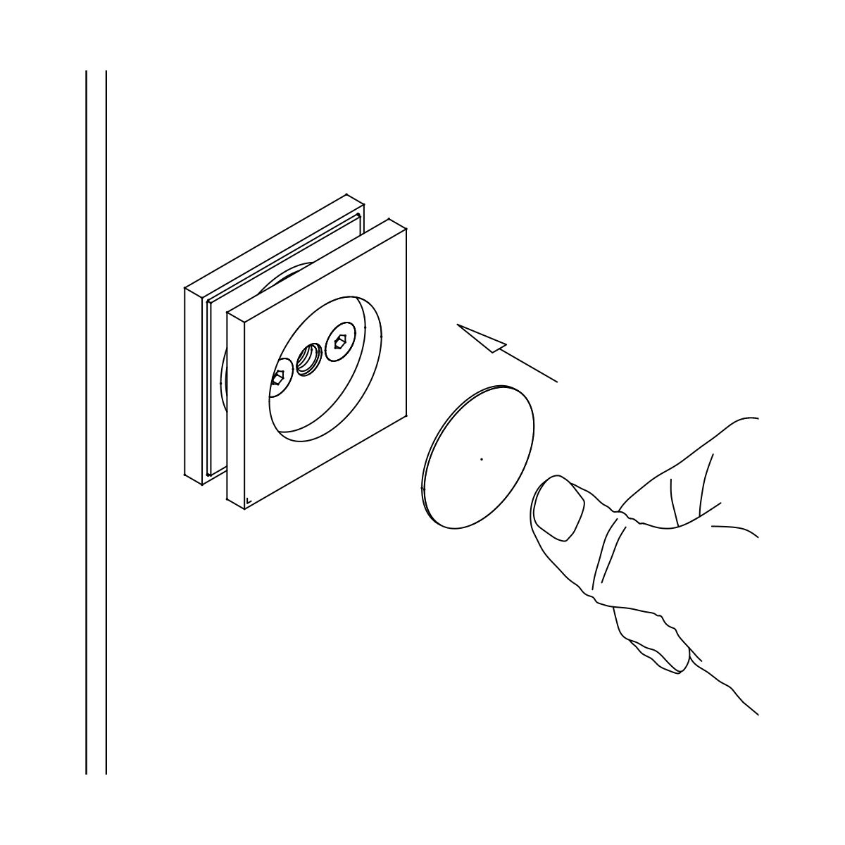 Abdeckkappe für Griffmuschel quadratisch, 197006044xx