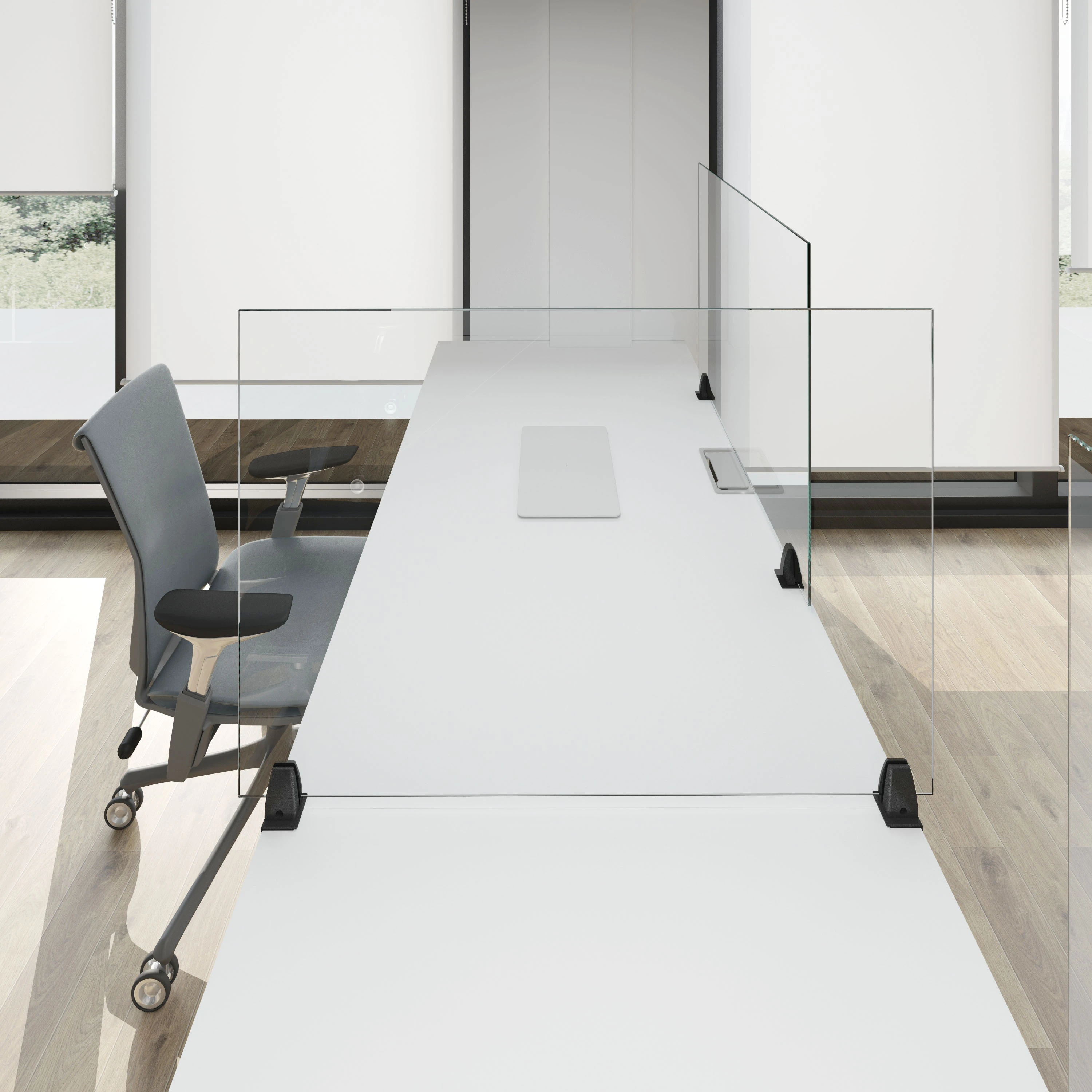 Counter sneeze guard, 20070x000xx Mobiler Hygieneschutz aus Glas, 20070x000xx
