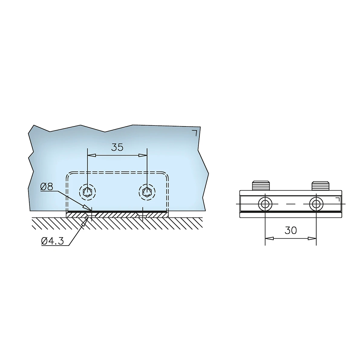 Glasplaatdrager, 2214xx000xx Glasplattenträger, 2214xx000xx