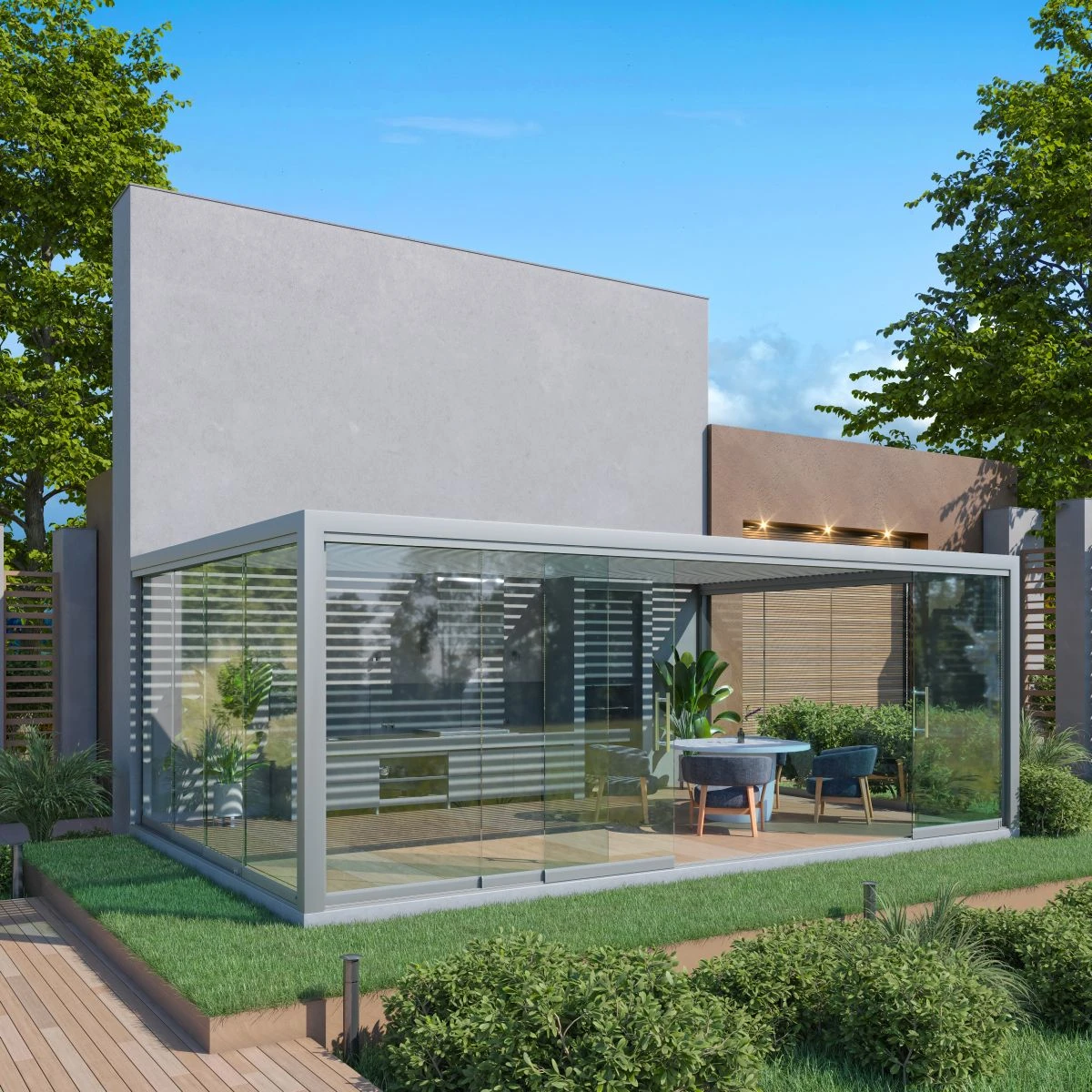 Terrace sliding glass wall CTO, 77990066 Terrassen Glasschiebewand CTO, 77990066