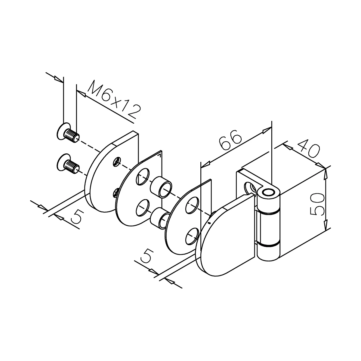 Glasdeurscharnier, 41020x000xx Glastürscharnier, 41020x000xx