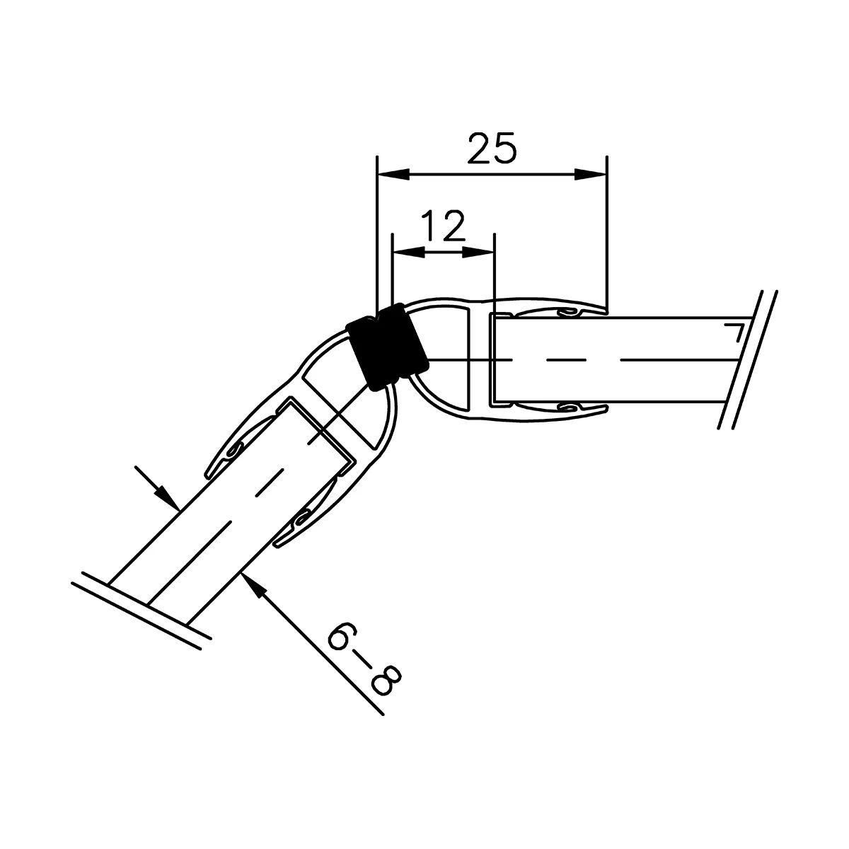 Magnetic seal 135° for glass door, 194010135xx Magnetschließleiste 135° für Glastür, 194010135xx