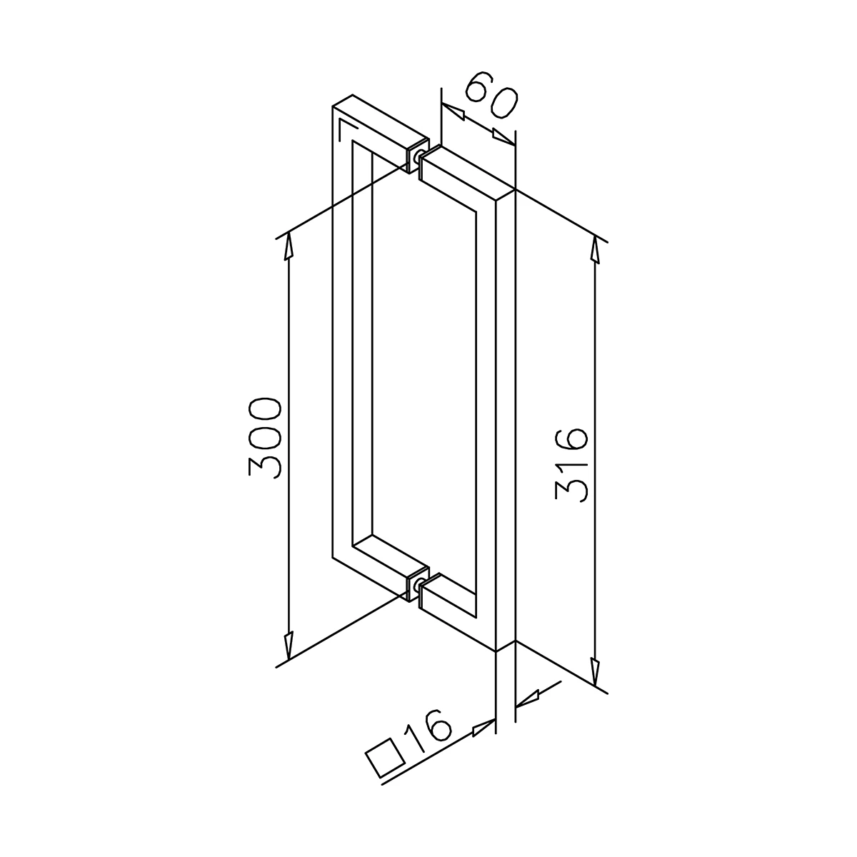 Door handle, double-sided 90°, 4785xx4xxxx Türgriff, zweiseitig 90°, 4785xx4xxxx