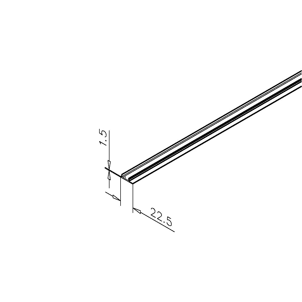 Panel profile for fixed glass, 461760xxxxx Blendenprofil für Festglas, 461760xxxxx