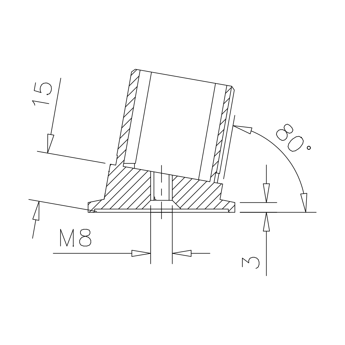 Rohrbefestigungshülse 80°, 114502xxx12 Rohrbefestigungshülse 80°, 114502xxx12