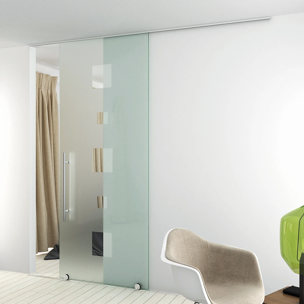 Sliding door on floor rail, 295075xxx12 Schiebetür auf Führungsschiene, 295075xxx12
