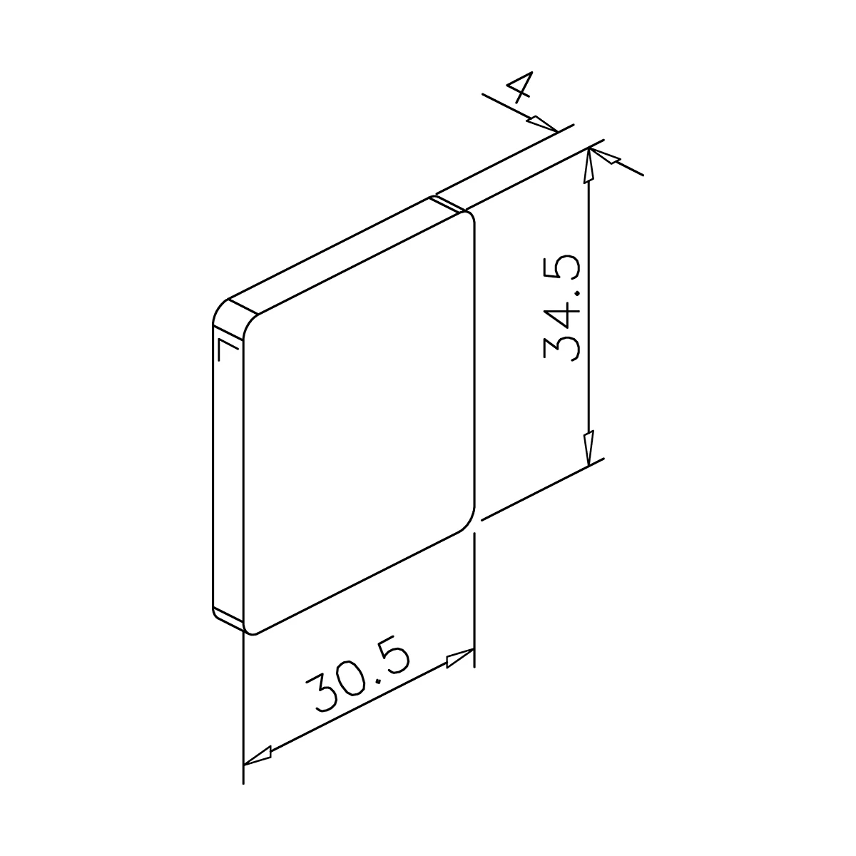 Glass stop for canopy wall clamping profile 1300 Faria / Farida, 7744131000000 Glasanschlag für Wandklemmprofil Faria / Farida, 7744131000000