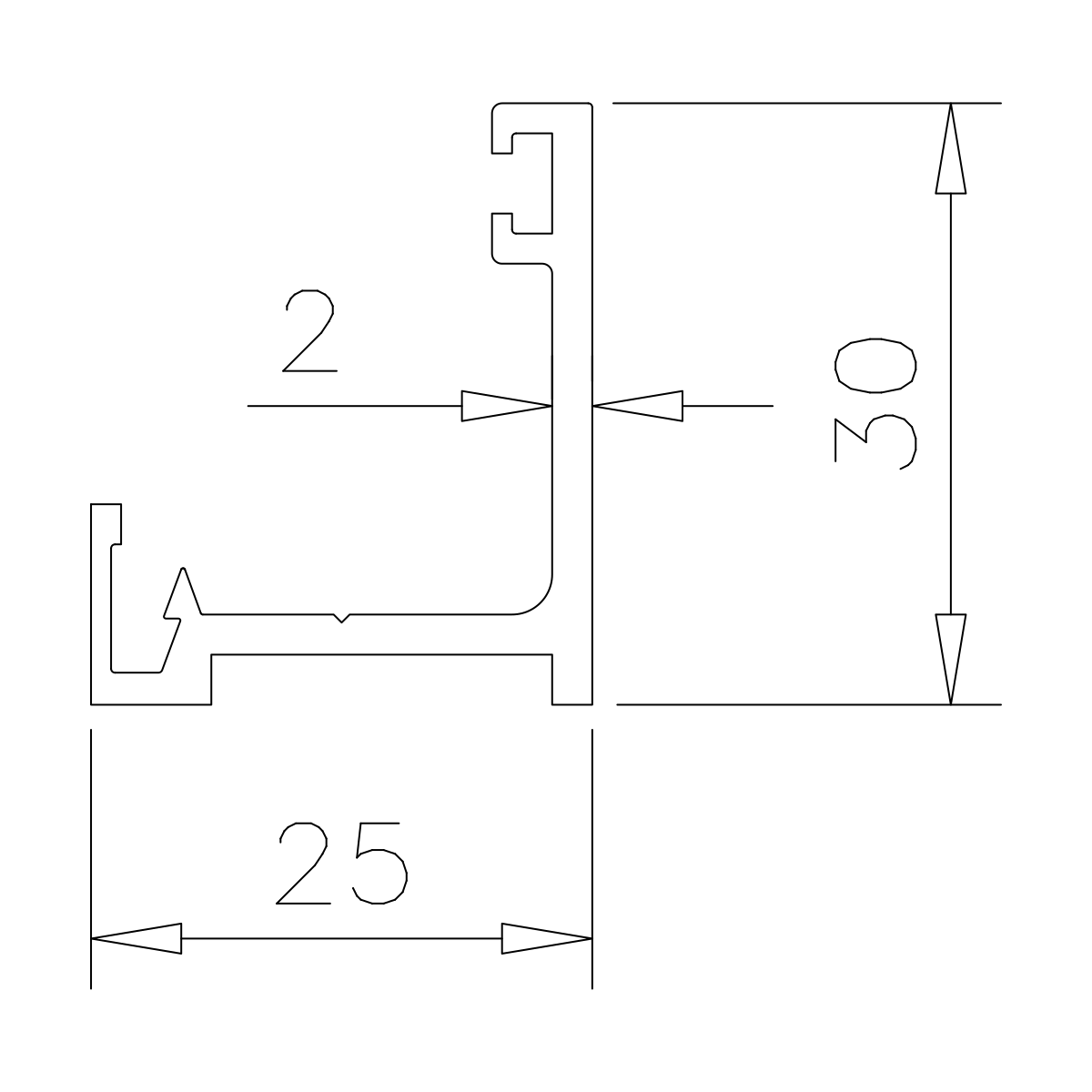 L-Profil für zweiteiliges U-Profil ohne Dichtung, 77493xxxx00-xx
