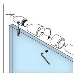 Tube mounting bracket 45° for tube Ø 19,0 mm, 400626019xx Wandflansch 45° für Rohr Ø 19,0 mm, 400626019xx