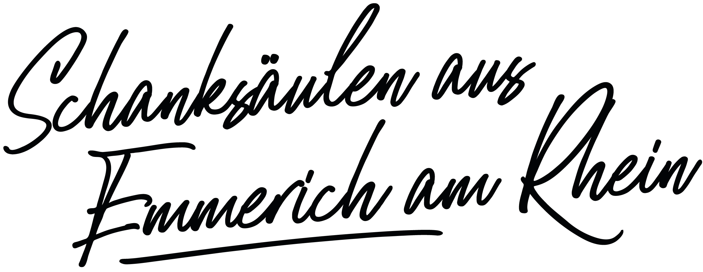 Schanksäulen aus Emmerich am Rhein Schriftzug Antiqua Slogan